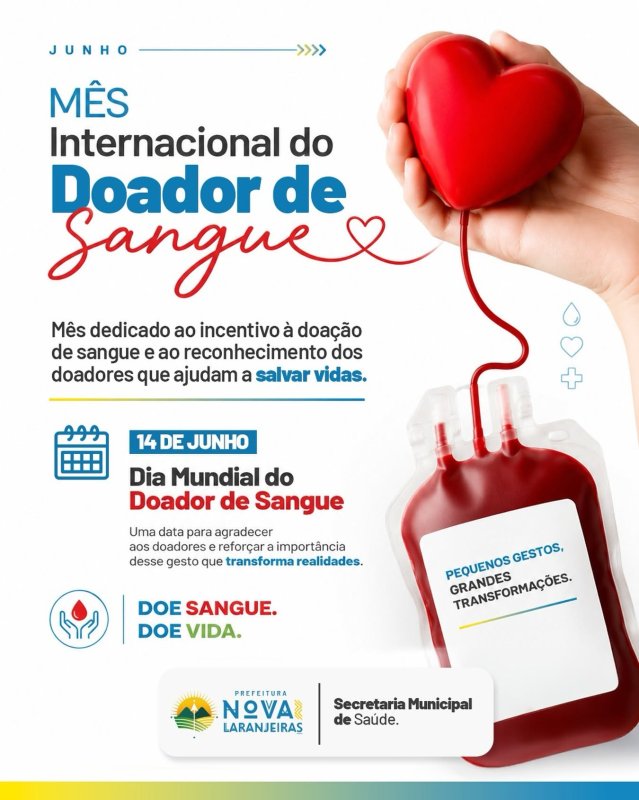 Junho: mês de incentivo à doação de sangue e à solidariedade que salva vidas